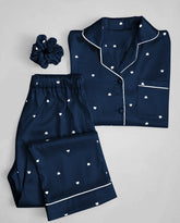 blue printed silk suit in premium fabric for girls and woman (M H 881) - M.H fashion
